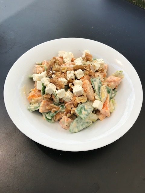 Zoete-aardappelsalade met feta